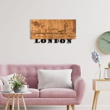Wallity Houten Wanddecoratie | 100% Metaal | Zwart Notenhout