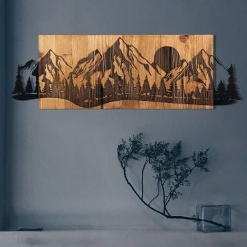 Wallity Houten Wandaccessoire | 100% Metaal | Zwart Notenhout