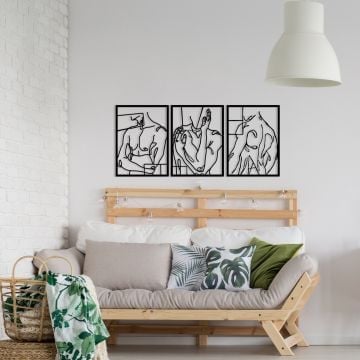 Wallity Decoratieve Metalen Wandaccessoire - 100% Metaal, 1 Dik, Zwart