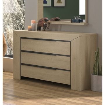 Commode East 3 lades - kastanje