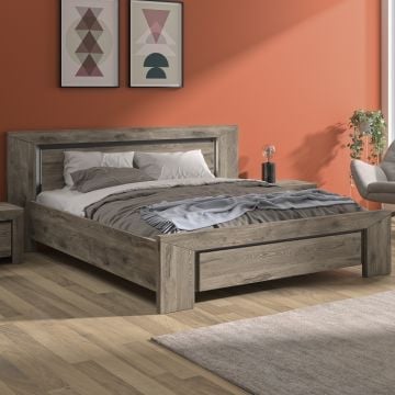 Tweepersoonsbed East 180x200 - donkere eik