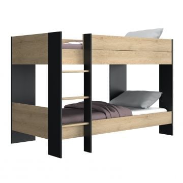 Stapelbed Doble laag - kastanje/zwart