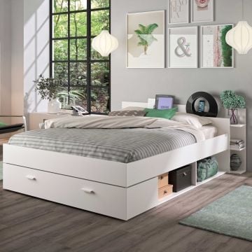 Bed met opbergruimte Eveline 140x190 - wit