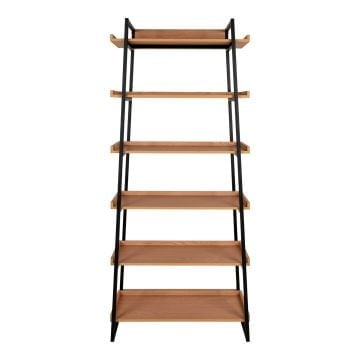 Moderne essenfineer boekenkast met stalen frame