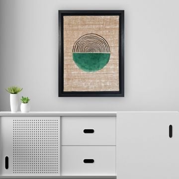 Leao Jute Canvas Schilderij | Houten Kader | Veelkleurig