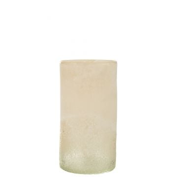 Vaas cilinder glas beige medium