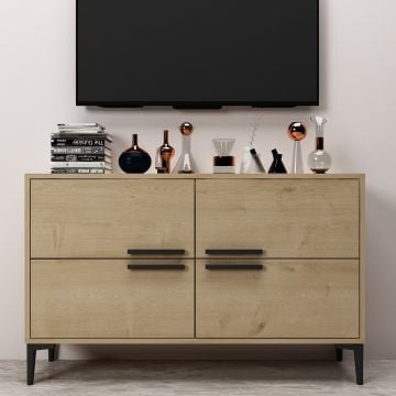 Stijlvol TV-meubel | Woody Fashion | 100% Melamine | 120x75x30 cm | Saffier Eik