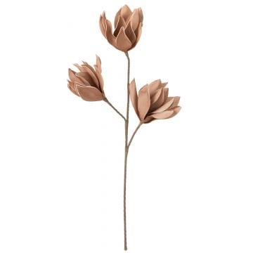 Bloem tak korte bladeren 3 koppen eva nude roze