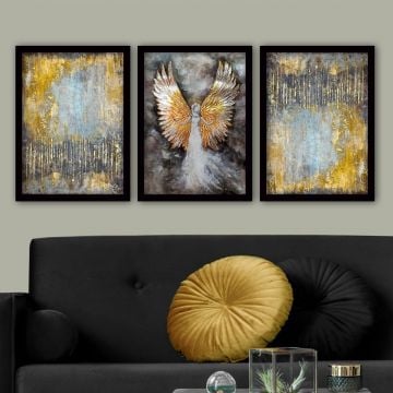 Lulu 3-Delig Decoratief ingelijst schilderij | 100% MDF | Kunststof lijst | 35x45 cm