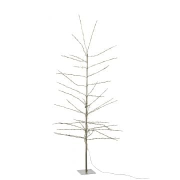 Kerstboom kaal+ led metaal wit