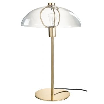 Tafellamp jeff metaal/glas transparant/goud
