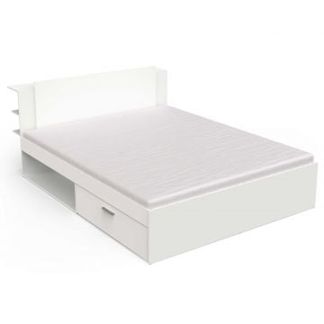Tweepersoonsbed Liva - 160x200cm - met opbergruimte - wit