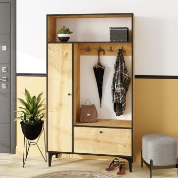 Vestiaire Emerald: 100 cm Breedte, 177 cm Hoogte, 35 cm Diepte, Eik Zwart