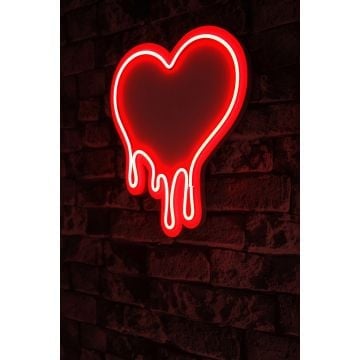 Neonverlichting smeltend hart - Wallity serie - Rood