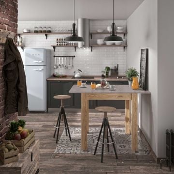 Verlengbare bartafel Exit 91/131x80 - Helvezia eik/beton