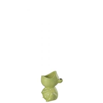 Bloempot kikker open mond dolomiet groen small