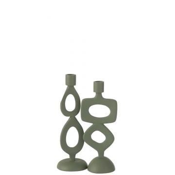 Kaarshouder ringen aluminium groen assortiment van 2