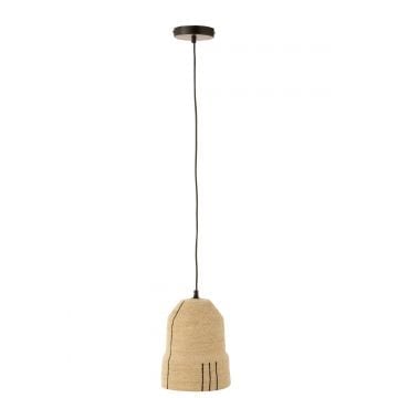 Hangende lamp lijnen zeegras naturel/zwart