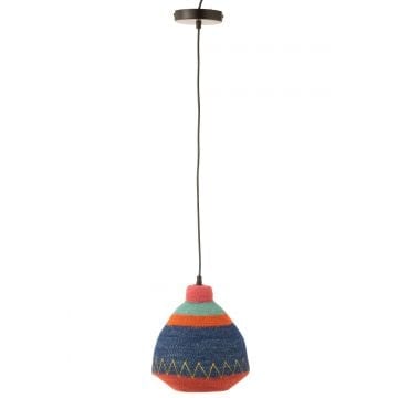 Hangende lamp strepen+zigzag onderkant zeegras mix