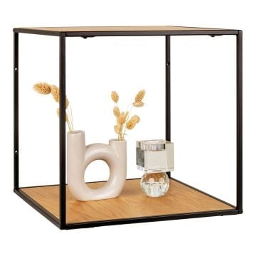 Vita Wandplank - Eiken naturel en zwart | 36x36x36 cm