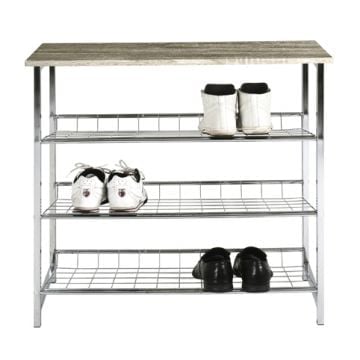 Schoenenrek met 3 planken | Metalen frame | Truffle Oak-design