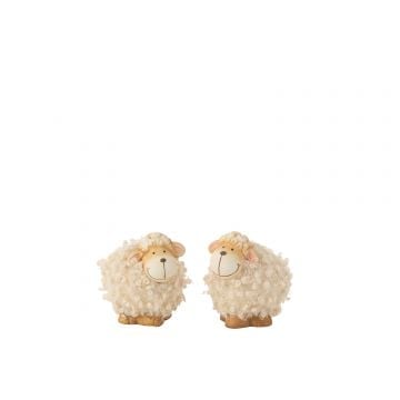 Schaap porselein beige/bruin small assortiment van 2
