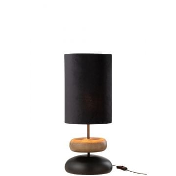 Lampe jade ijzer/dennenhout zwart/naturel