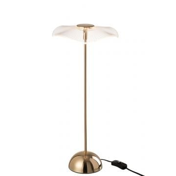 Tafellamp led bloem metaal/plastiek goud large