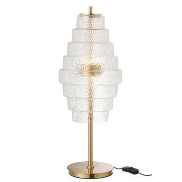 Lamp led goud metaal/glas transparant
