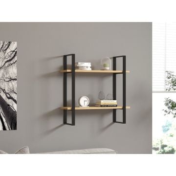 Stijlvolle Woody Fashion Wandplank | 100% Melamine | 70x70x22cm | Saffier Eik Zwart