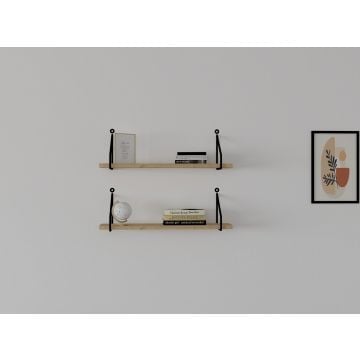 Moderne Wandplankenset - Saffier Eik Afwerking.