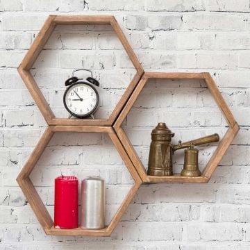 Wandplank van walnoot | Woody Fashion | 61x58x9 cm