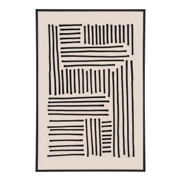 Zwart/Beige Lipari Canvas Print, 100x140cm