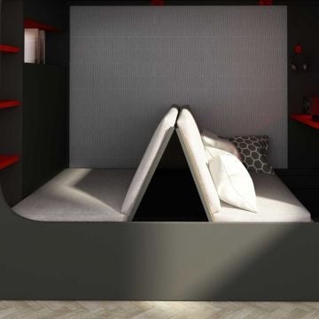 Opvouwbare bedbodem met zitkussen voor hoogslaper Graham 120x200cm