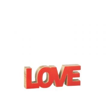 Letter love mangohout rood small