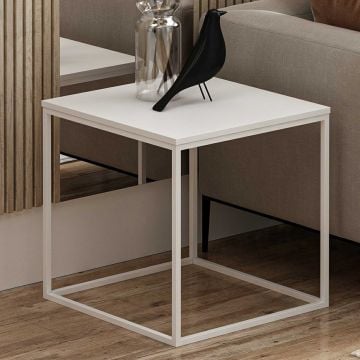 Bijzettafel Woody Fashion - 50x52x50 cm - Wit 