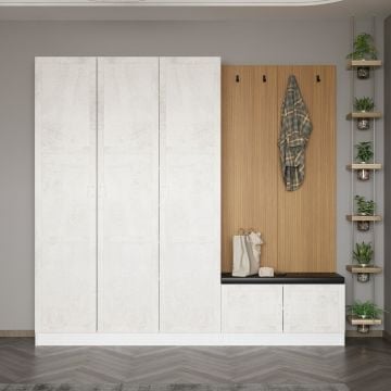 Moderne Witte garderobekast | Woody Fashion | 225x210x35 cm