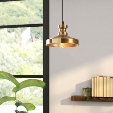 Elegante kroonluchter met gouden glans | 22x22cm | 109cm hoogte