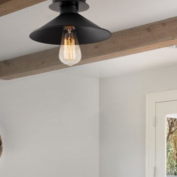Strakke zwarte kroonluchter | Moderne Decoratieverlichting | 24 cm Diameter | IP20