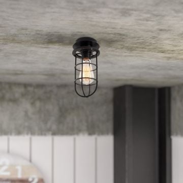 Strakke en moderne kroonluchter | 12cm Diameter | Zwart | METAL BODY