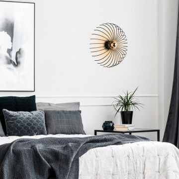Noor Wandlamp | 16x56 cm | Metalen Behuizing | Zwart