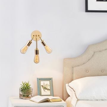 Noor Wandlamp | 22cm Dia | Metalen Behuizing | Goud
