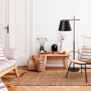 Noor vloerlamp | metalen frame | katoenen kap