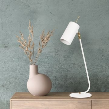 Moderne decoratieve tafellamp | Wit | Metalen behuizing