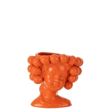 Bloempot sinaasappels meisje keramiek oranje