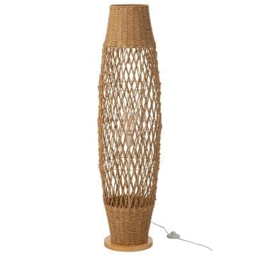 Staanlamp metaal getwist donker naturel