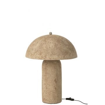 Tafellamp paddenstoel papier mache beige