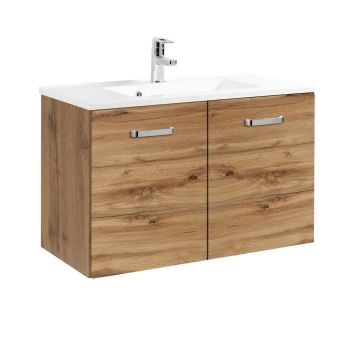 Wastafelmeubel Bobbi 80cm 2 deuren - eik