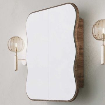 Spiegelkast Woody Fashion | 50 x 12 x 45 cm | Walnut-design