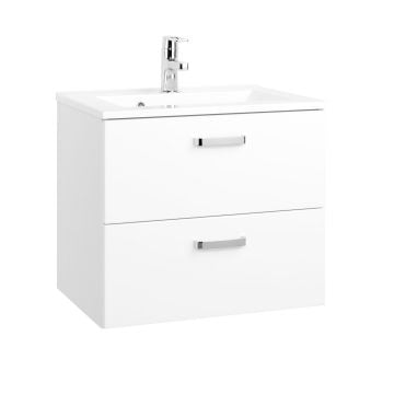 Wastafelmeubel Bobbi 60cm 2 lades - wit